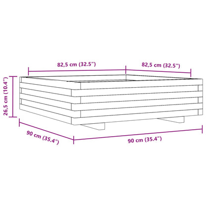 Plantekasse 90x90x26,5 cm heltre douglasgran