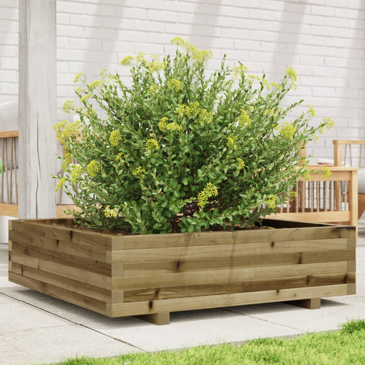 Utendørs Blomsterkasse Plantekasse Tre 90x90x26,5 cm impregnert furu