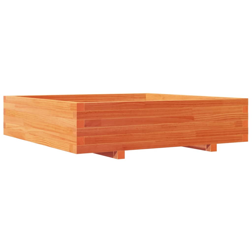 Plantekasse voksbrun 100x100x26,5 cm heltre furu