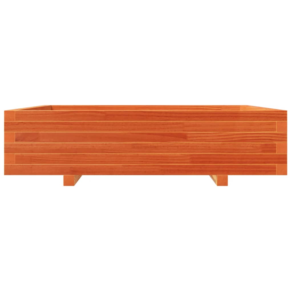 Plantekasse voksbrun 100x100x26,5 cm heltre furu