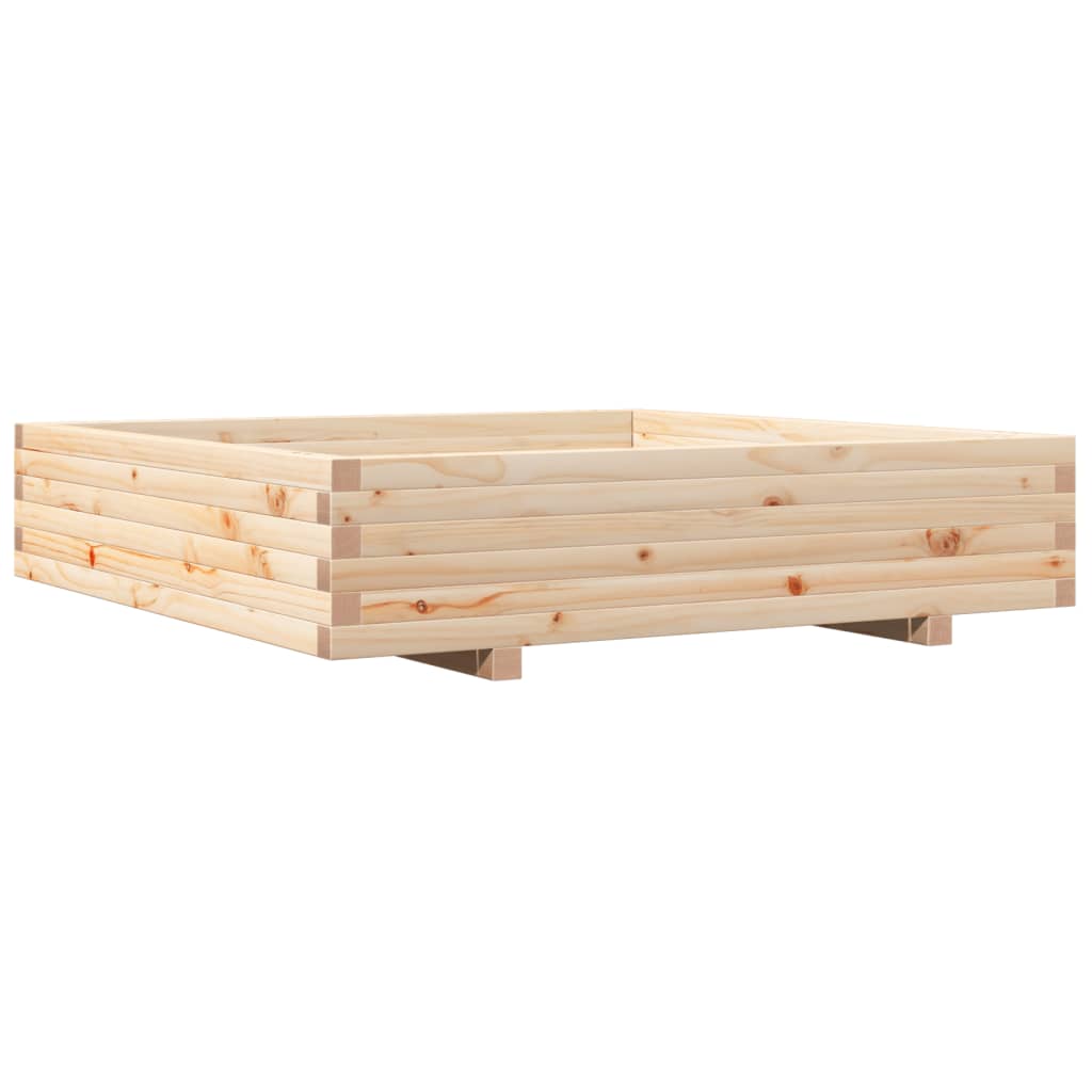 Utendørs Blomsterkasse Plantekasse Tre 110x110x26,5 cm heltre furu