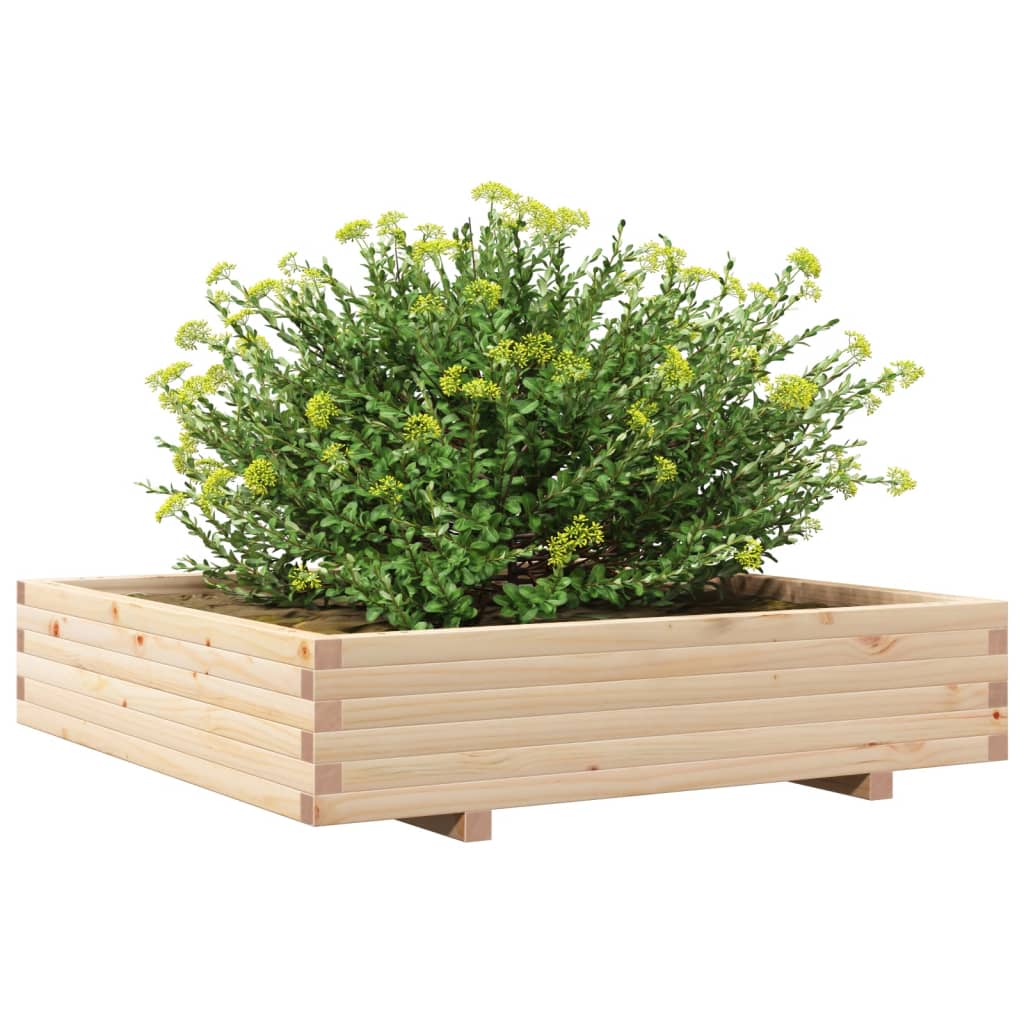 Utendørs Blomsterkasse Plantekasse Tre 110x110x26,5 cm heltre furu