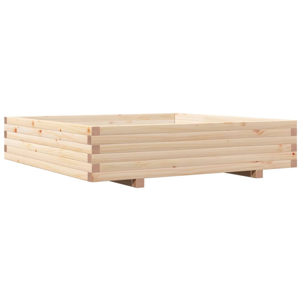 Utendørs Blomsterkasse Plantekasse Tre 110x110x26,5 cm heltre furu