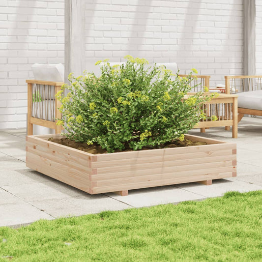 Utendørs Blomsterkasse Plantekasse Tre 110x110x26,5 cm heltre furu