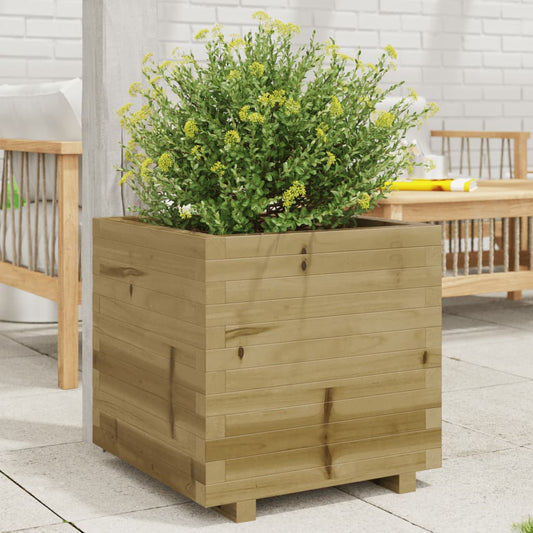 Utendørs Blomsterkasse Plantekasse Tre 50x50x49,5 cm impregnert furu