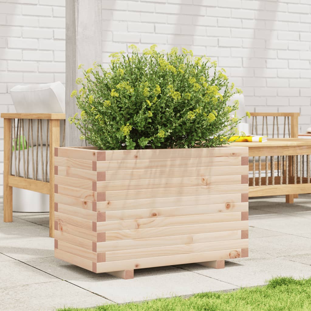 Utendørs Blomsterkasse Plantekasse Tre 70x40x49,5 cm heltre furu