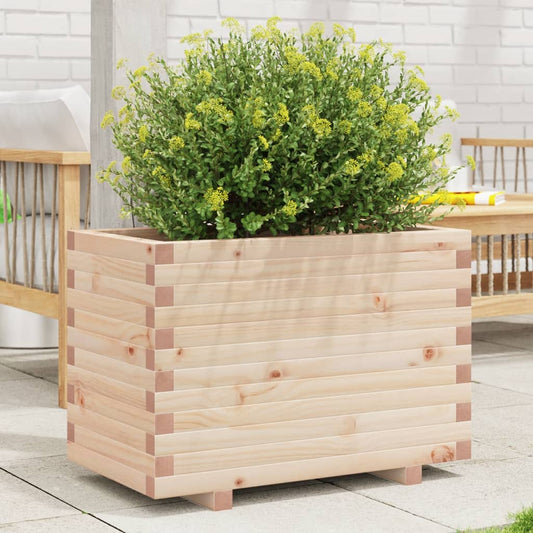 Utendørs Blomsterkasse Plantekasse Tre 70x40x49,5 cm heltre furu