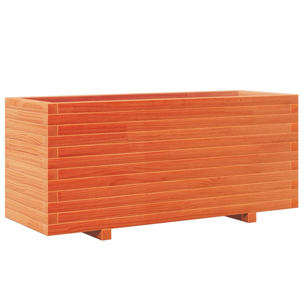 Utendørs Blomsterkasse Plantekasse Tre voksbrun 110x40x49,5 cm heltre furu