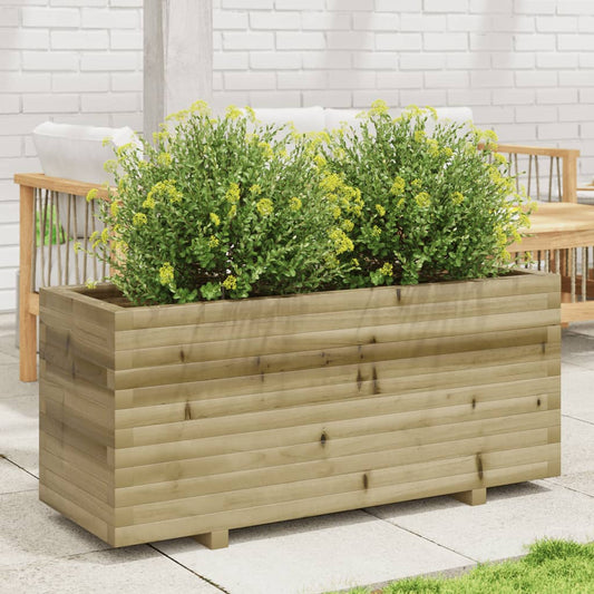 Utendørs Blomsterkasse Plantekasse Tre 110x40x49,5 cm impregnert furu