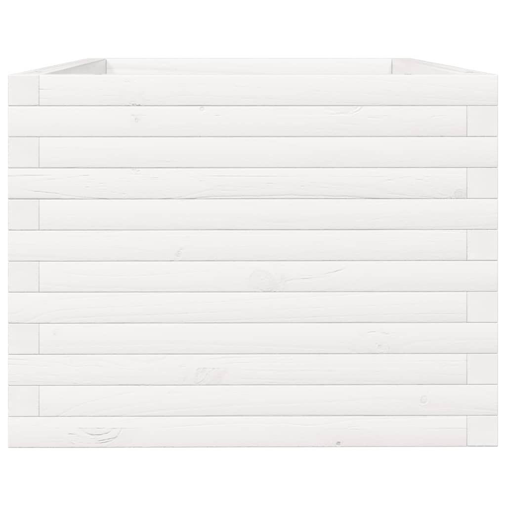 Utendørs Blomsterkasse Plantekasse Tre Hvit 90x60x49,5 cm heltre furu