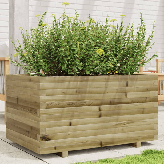 Utendørs Blomsterkasse Plantekasse Tre 90x60x49,5 cm impregnert furu