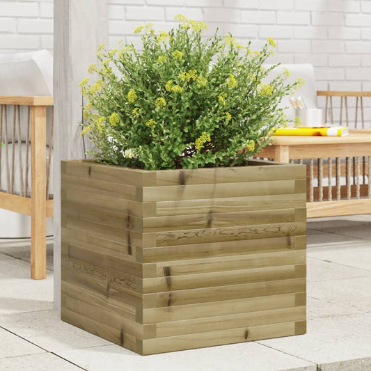 Utendørs Blomsterkasse Plantekasse Tre 50x50x46 cm impregnert furu