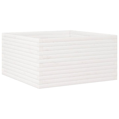 Hageplantekasse hvit 90x90x46 cm heltre furu