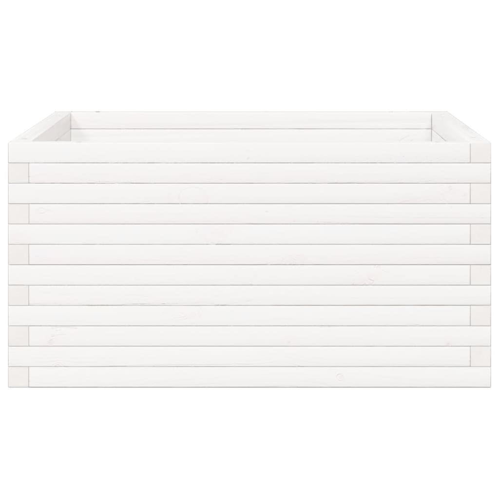 Hageplantekasse hvit 90x90x46 cm heltre furu