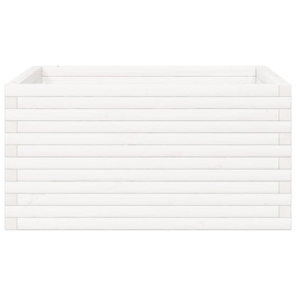 Hageplantekasse hvit 90x90x46 cm heltre furu