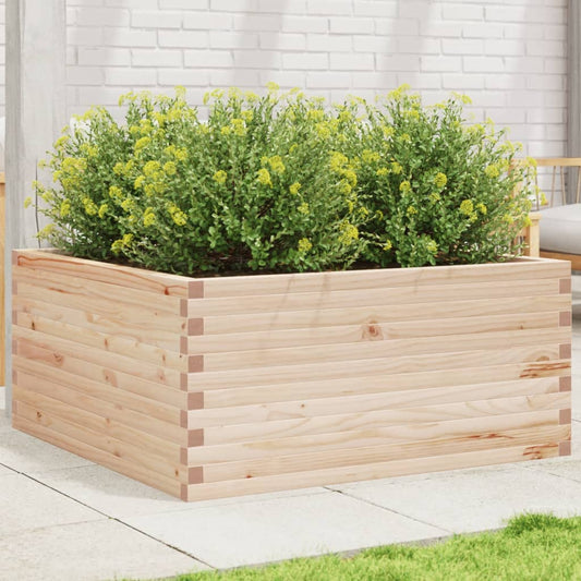 Utendørs Blomsterkasse Plantekasse Tre 100x100x46 cm heltre furu