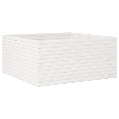 Plantekasse hvit 100x100x46 cm heltre furu