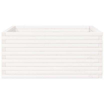 Plantekasse hvit 100x100x46 cm heltre furu