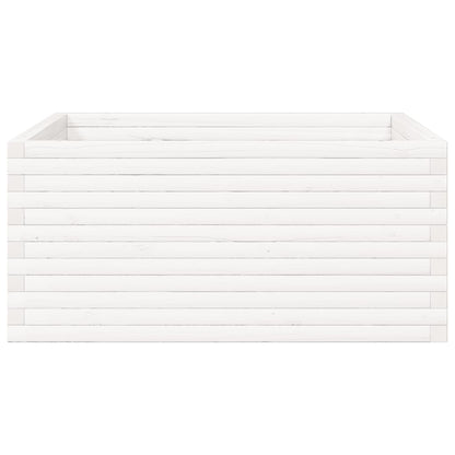 Plantekasse hvit 100x100x46 cm heltre furu
