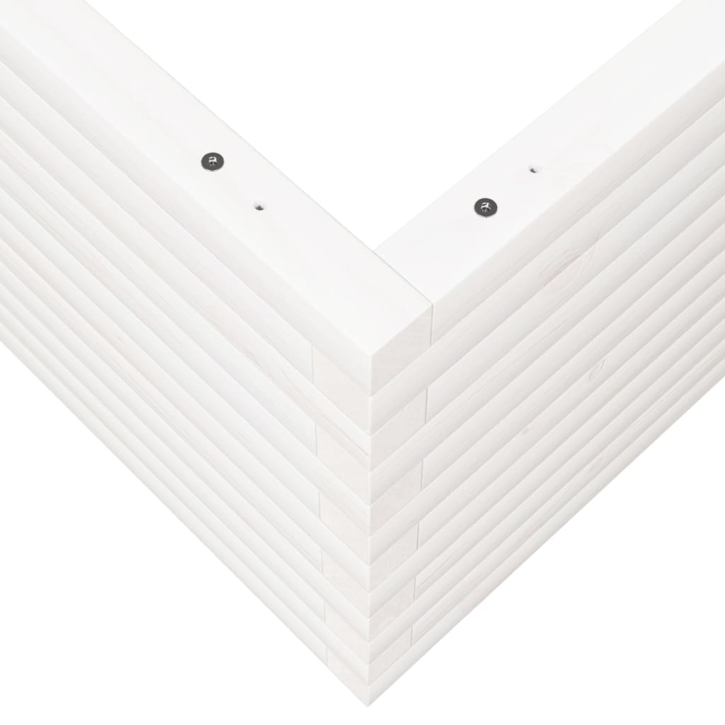 Plantekasse hvit 100x100x46 cm heltre furu
