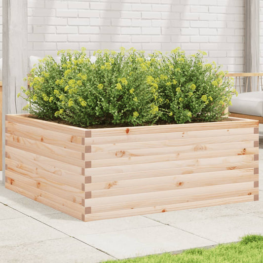 Utendørs Blomsterkasse Plantekasse Tre 110x110x46 cm heltre furu