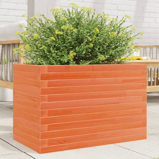 Utendørs Blomsterkasse Plantekasse Tre voksbrun 70x40x46 cm heltre furu