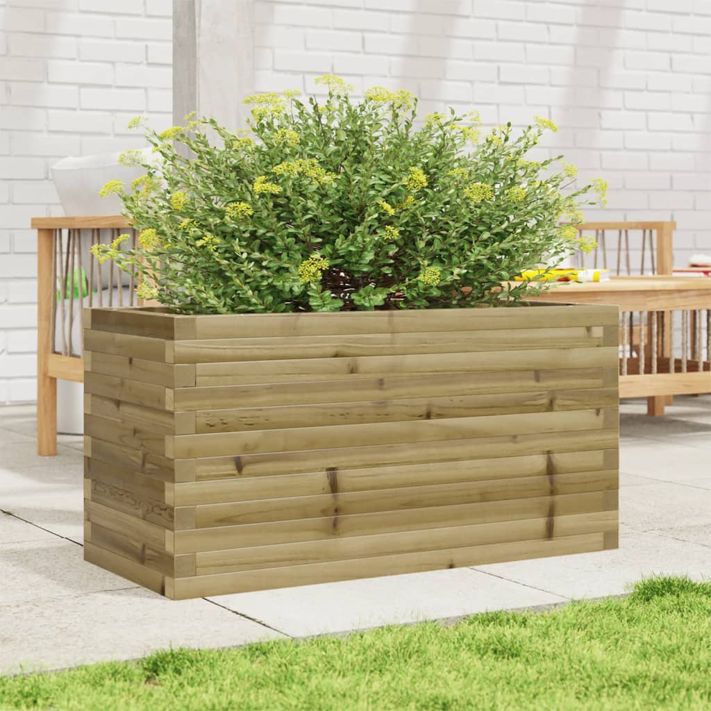 Utendørs Blomsterkasse Plantekasse Tre 90x40x46 cm impregnert furu