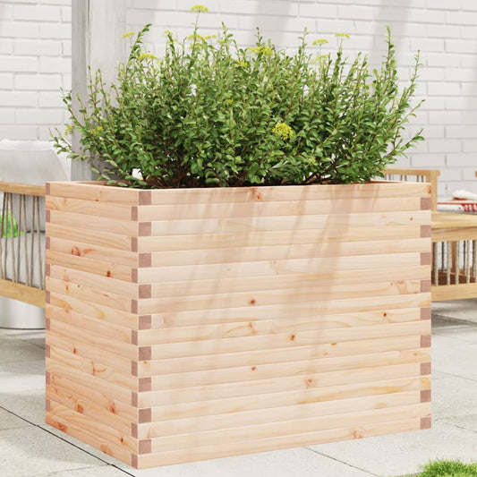 Utendørs Blomsterkasse Plantekasse Tre 90x60x68,5 cm heltre furu