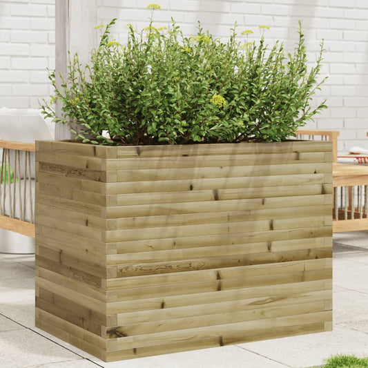 Utendørs Blomsterkasse Plantekasse Tre 90x60x68,5 cm impregnert furu