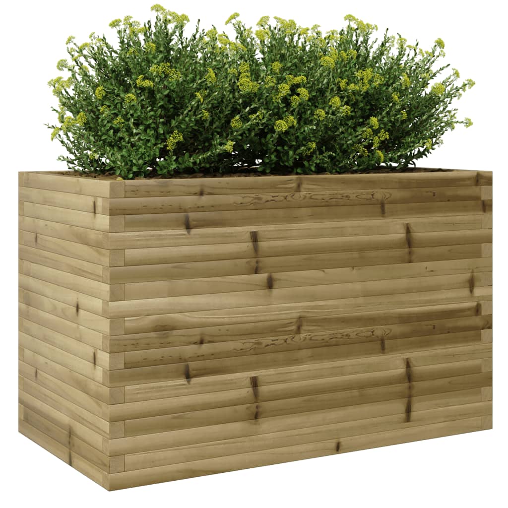 Utendørs Blomsterkasse Plantekasse Tre 110x60x68,5 cm impregnert furu