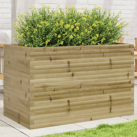 Utendørs Blomsterkasse Plantekasse Tre 110x60x68,5 cm impregnert furu