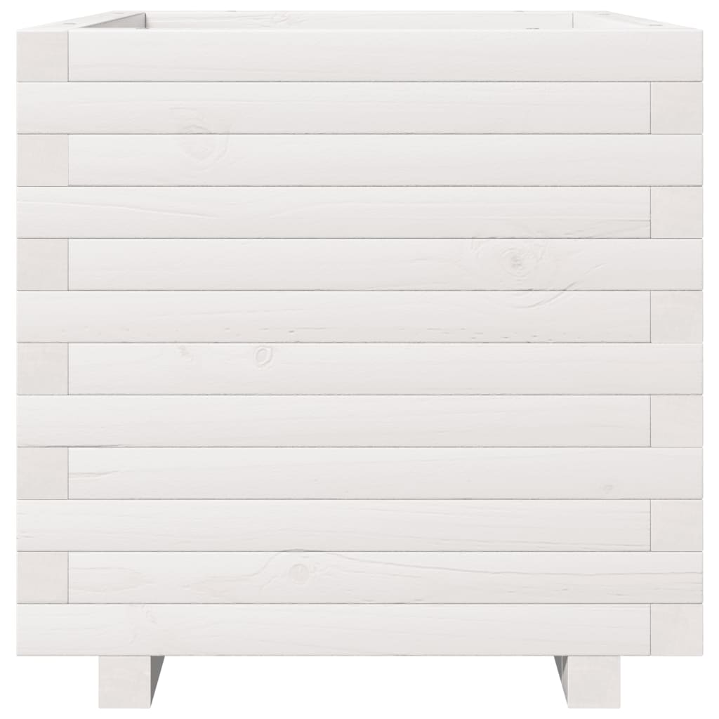 Plantekasse hvit 50x50x49,5 cm heltre furu