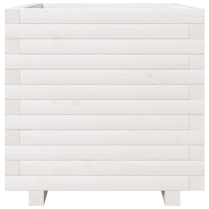 Plantekasse hvit 50x50x49,5 cm heltre furu