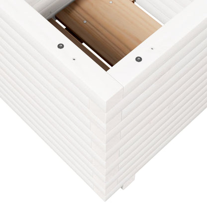Plantekasse hvit 50x50x49,5 cm heltre furu