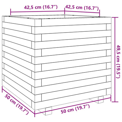 Plantekasse hvit 50x50x49,5 cm heltre furu
