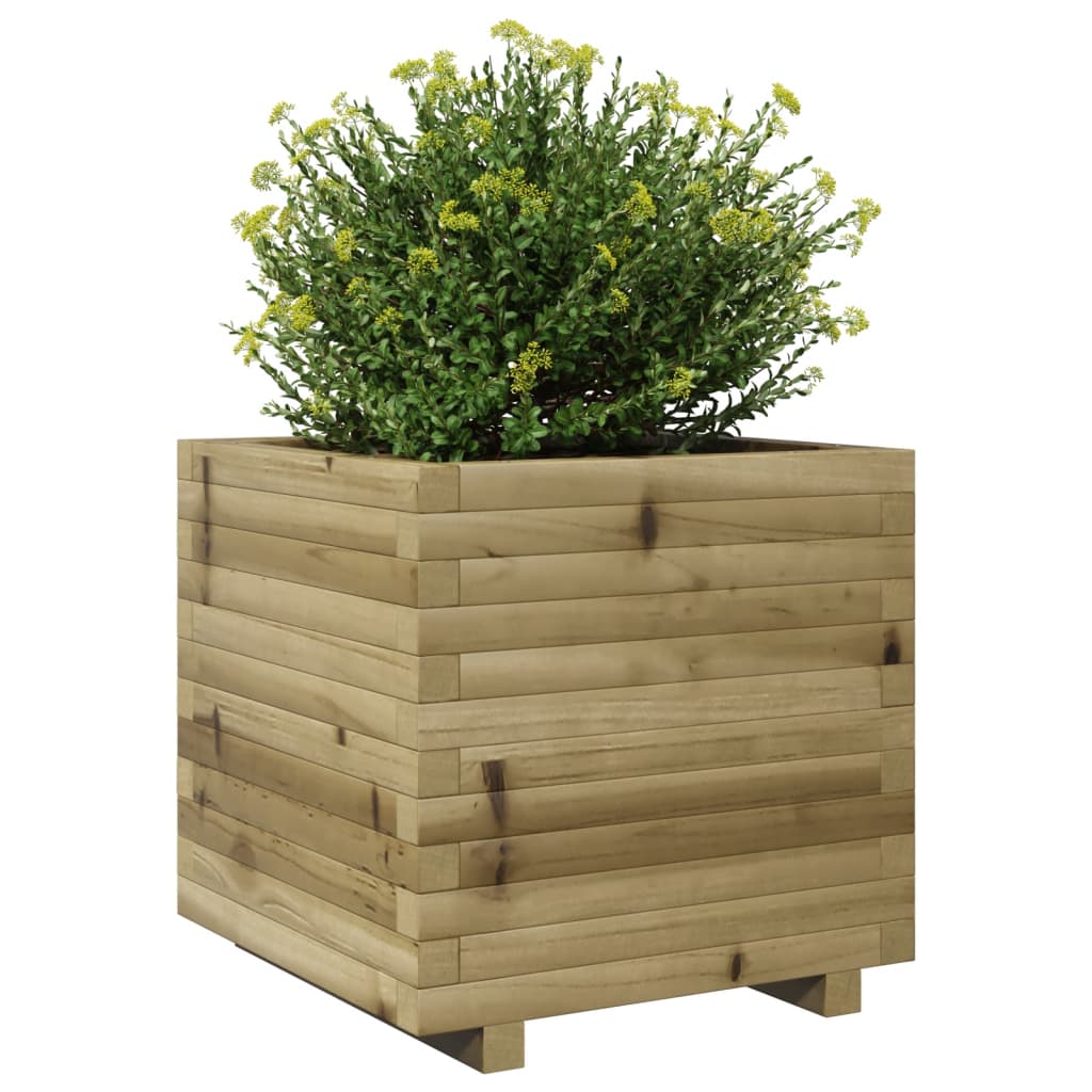 Utendørs Blomsterkasse Plantekasse Tre 50x50x49,5 cm impregnert furu