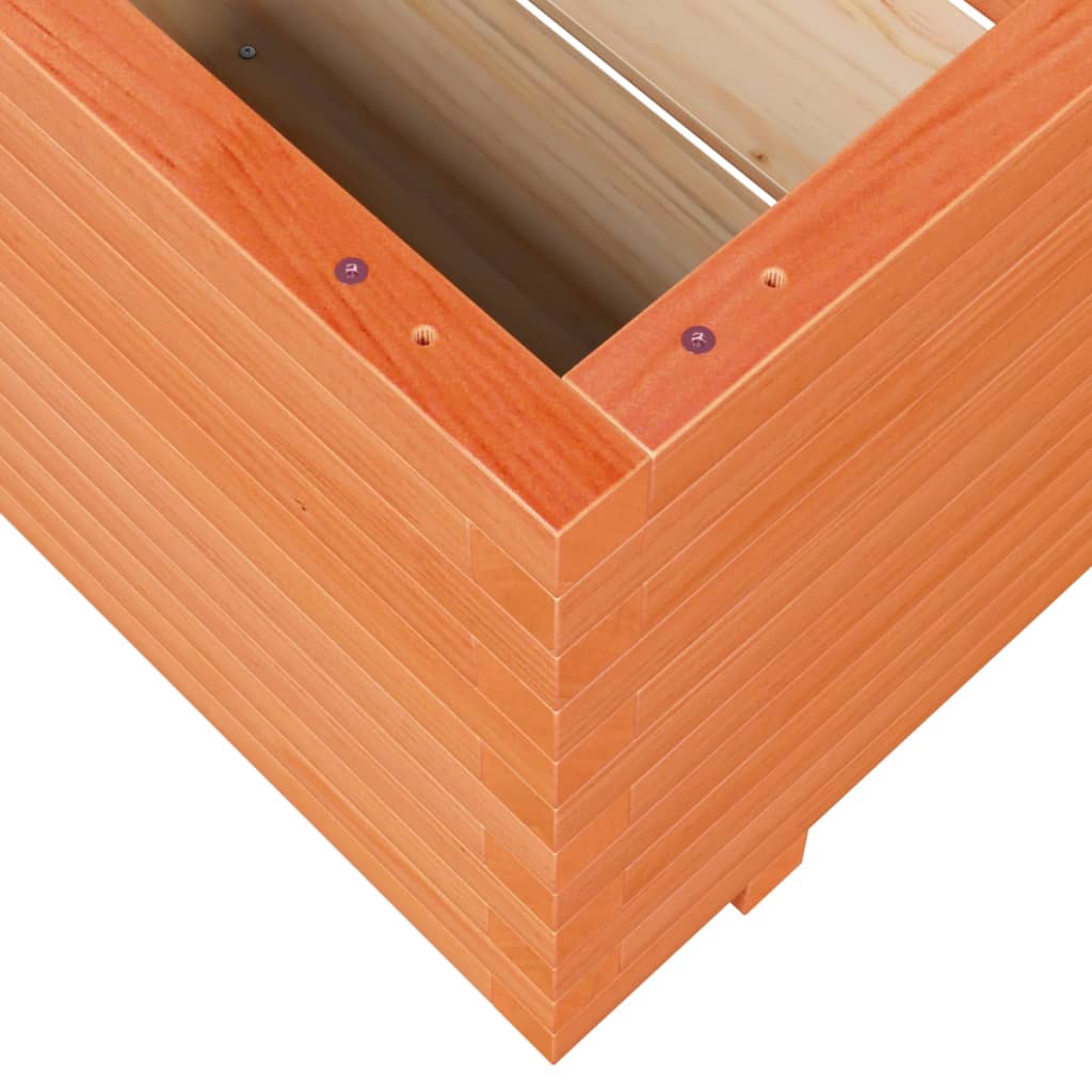 Utendørs Blomsterkasse Plantekasse Tre voksbrun 60x60x49,5 cm heltre furu