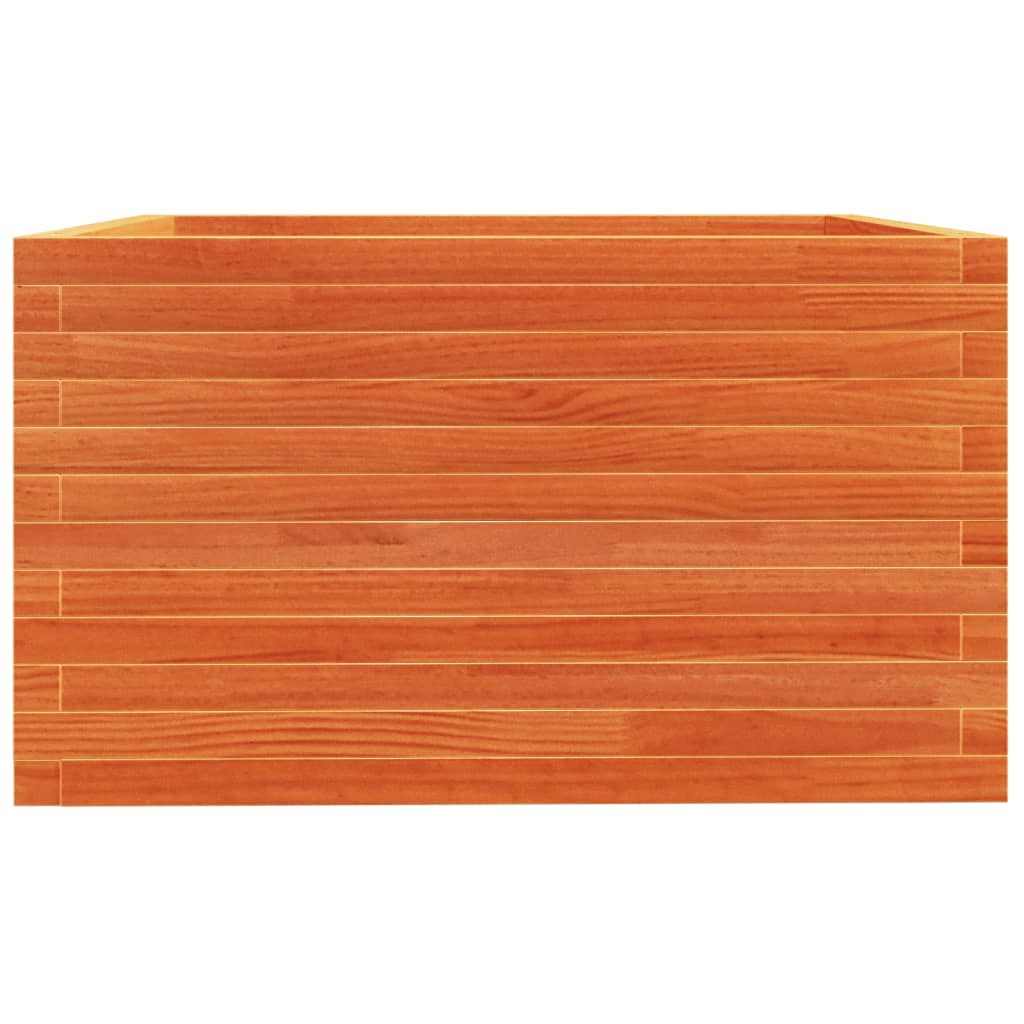 Utendørs Blomsterkasse Plantekasse Tre voksbrun 80x80x49,5 cm heltre furu