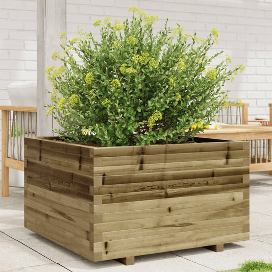 Utendørs Blomsterkasse Plantekasse Tre 80x80x49,5 cm impregnert furu