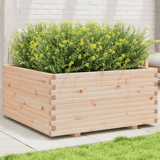 Utendørs Blomsterkasse Plantekasse Tre 100x100x49,5 cm heltre furu