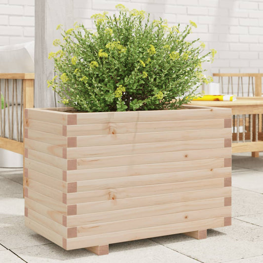 Utendørs Blomsterkasse Plantekasse Tre 70x40x49,5 cm heltre furu