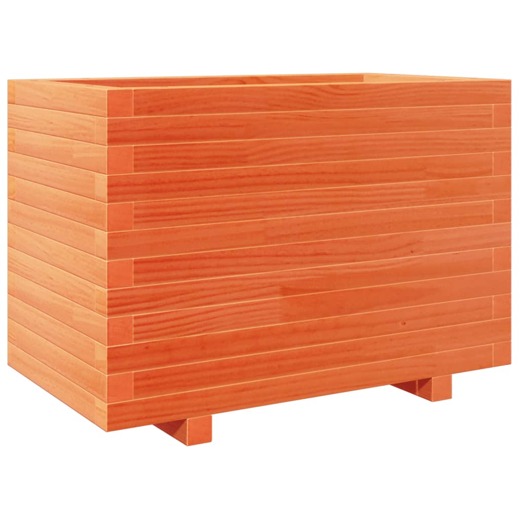 Utendørs Blomsterkasse Plantekasse Tre voksbrun 70x40x49,5 cm heltre furu