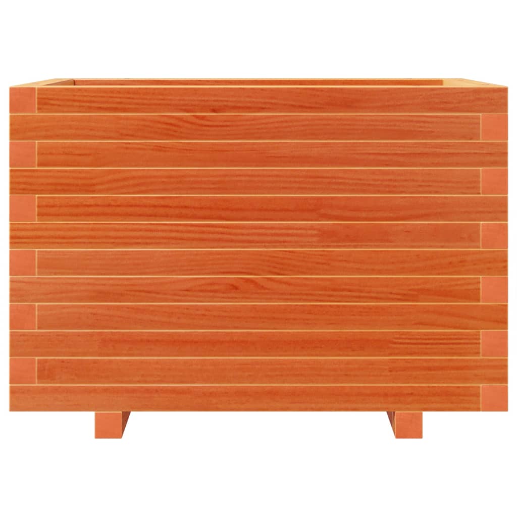 Utendørs Blomsterkasse Plantekasse Tre voksbrun 70x40x49,5 cm heltre furu