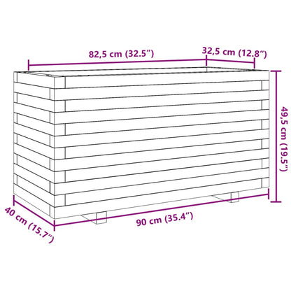 Plantekasse voksbrun 90x40x49,5 cm heltre furu
