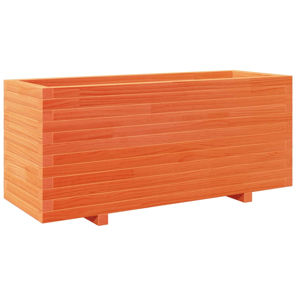Utendørs Blomsterkasse Plantekasse Tre voksbrun 110x40x49,5 cm heltre furu