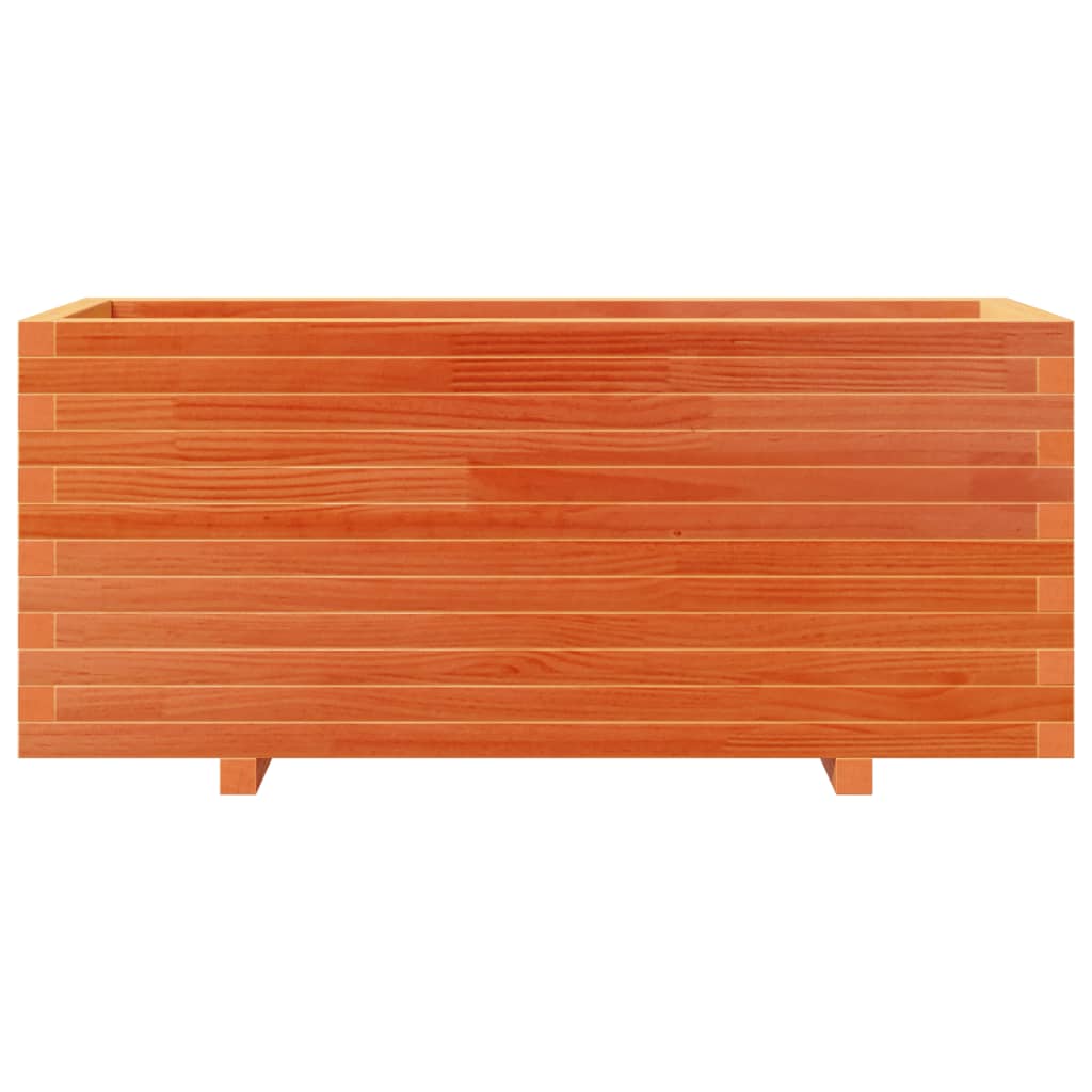 Utendørs Blomsterkasse Plantekasse Tre voksbrun 110x40x49,5 cm heltre furu