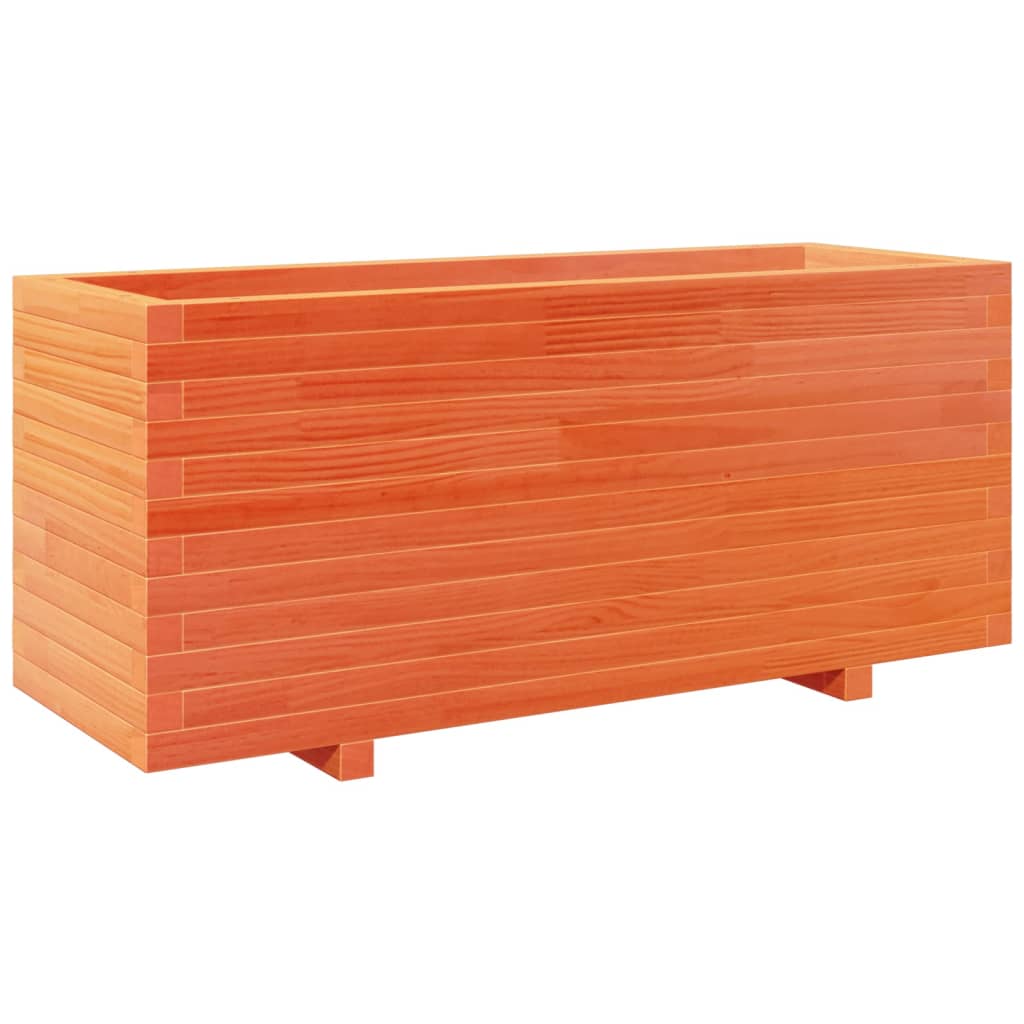 Utendørs Blomsterkasse Plantekasse Tre voksbrun 110x40x49,5 cm heltre furu