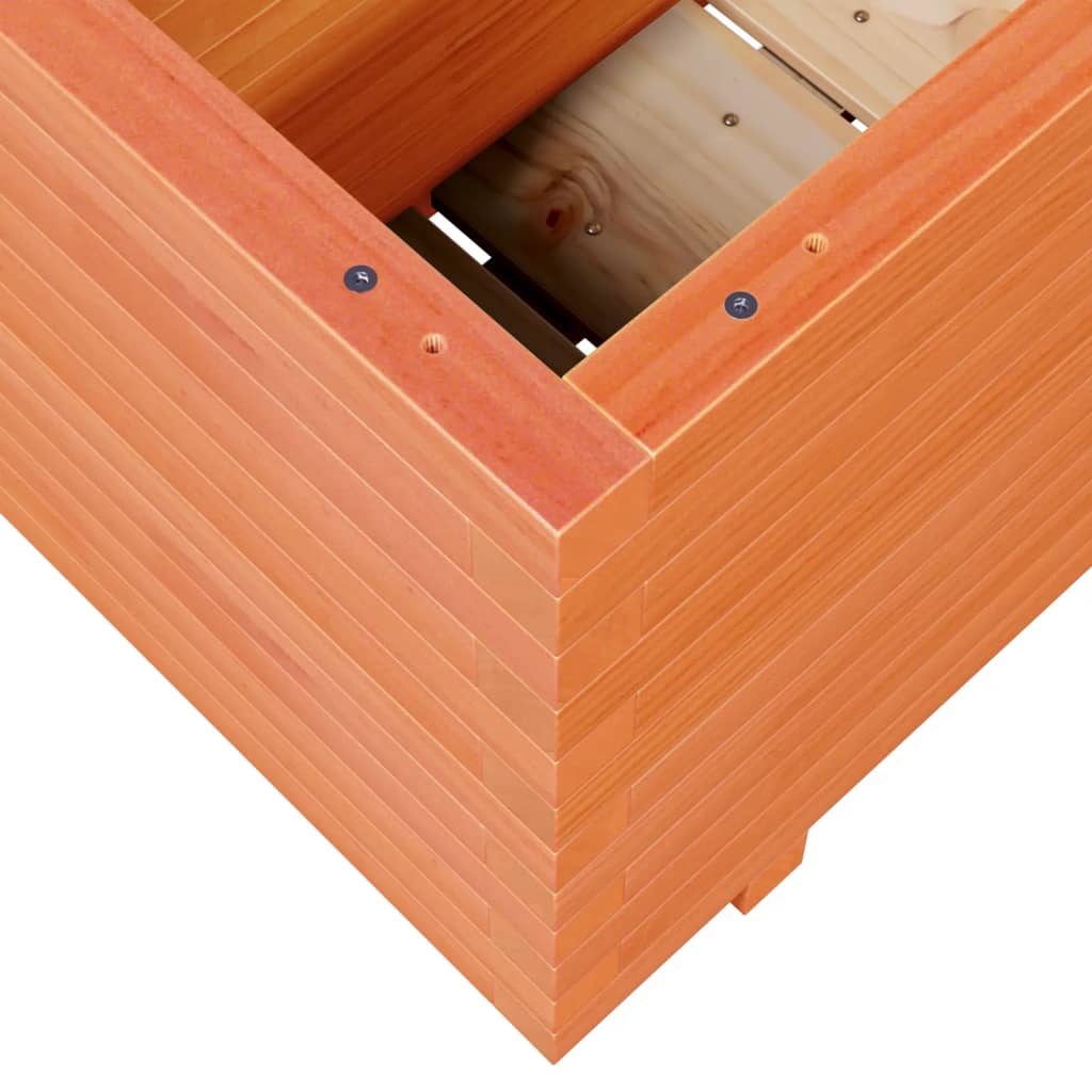 Utendørs Blomsterkasse Plantekasse Tre voksbrun 110x40x49,5 cm heltre furu