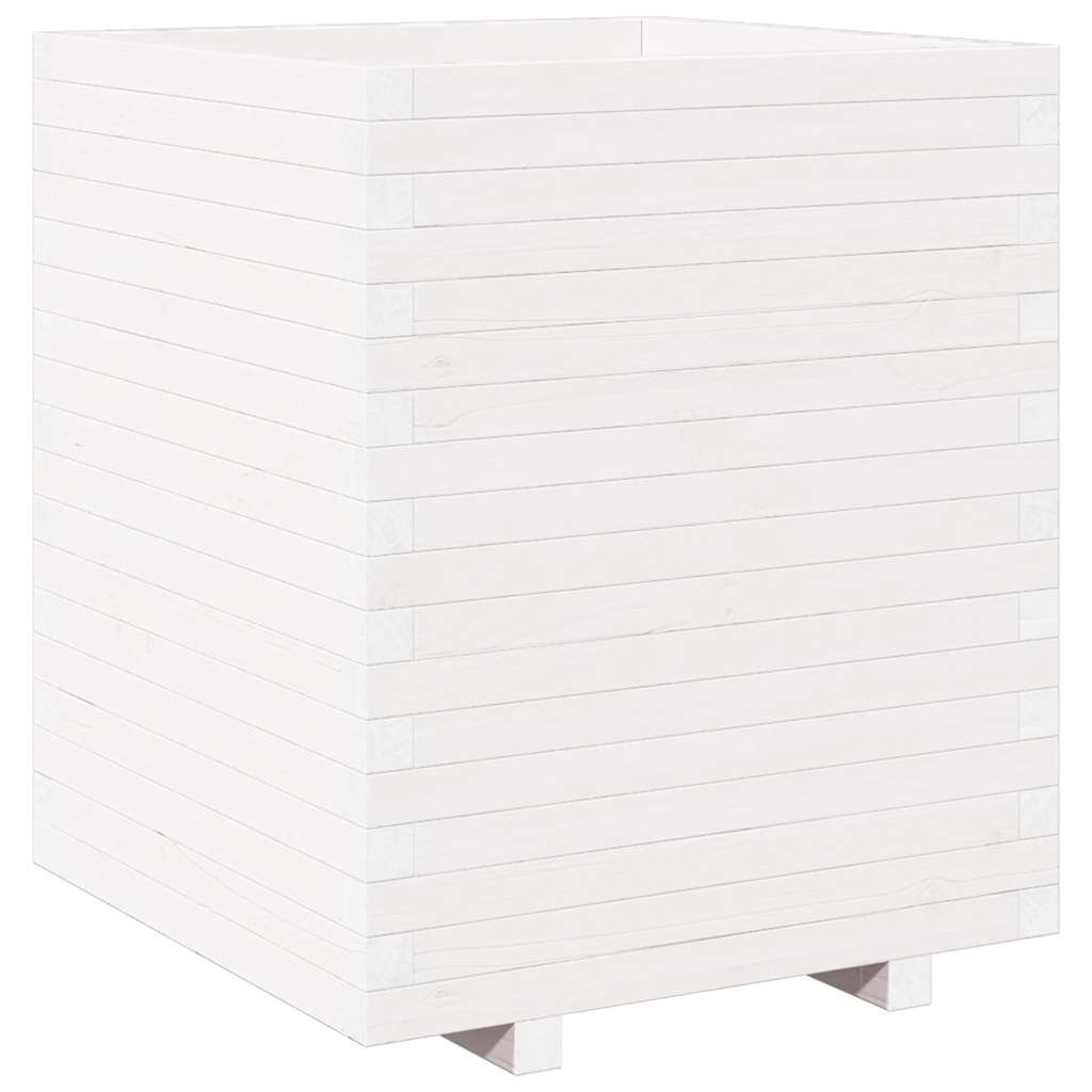 Plantekasse hvit 60x60x72,5 cm heltre furu