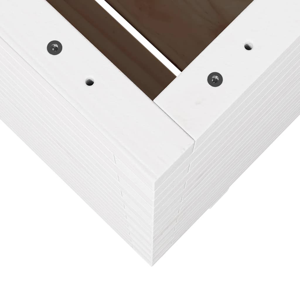 Plantekasse hvit 60x60x72,5 cm heltre furu